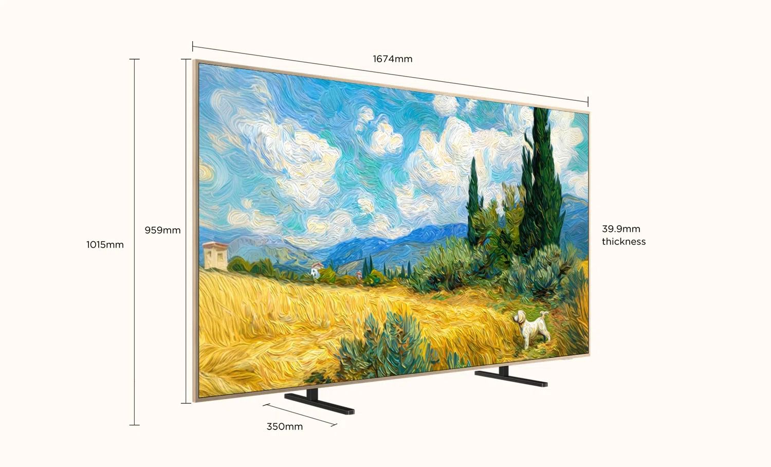kích thước tham khảo tivi 75 inch